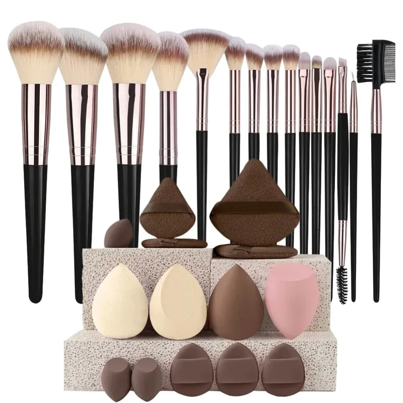 Luxe Makeup Brushes Set Soft Fluffy Cosmetics Foundation Blush Powder Eyeshadow Kabuki Blending Makeup Brush Beauty Tool