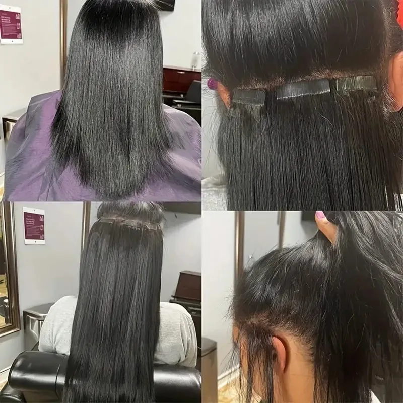 Straight Tape in Hair Extensions 100% Human Hair Seamless Invisible Straight Skin Weft 20pcs/50g Tape in Hair Extension For Wome