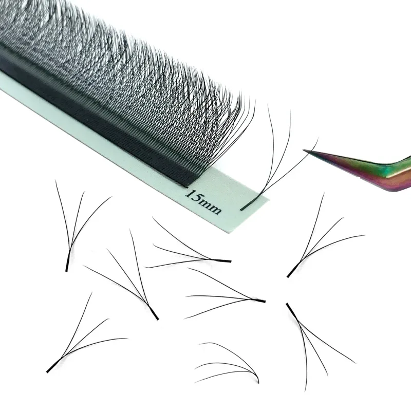 Cilios 3D W Lash Extension Supplies 4D W Y Shape Lash Clusters Premade Volume Fans Natural Mink Individual Bundles Curl C/D — image 2