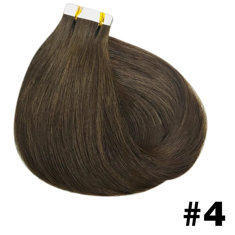 Tape In Hair Extensions Human Hair Straight Natural Black Seamless Weft Skin Extensions 20Pcs 50g/Pack Invisible Tape ins Hair — image 10