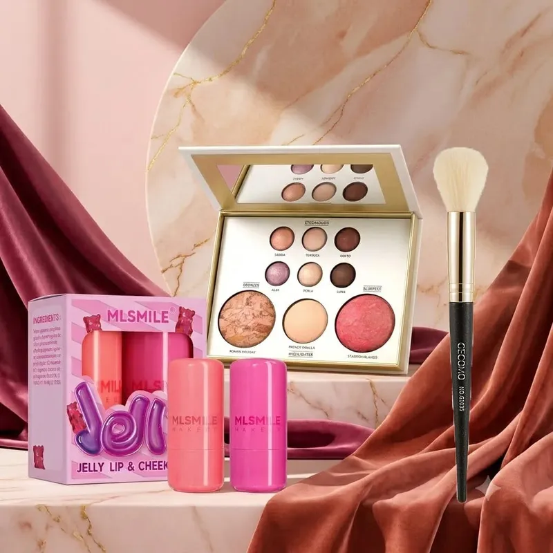 4-Piece Makeup Palette Bundle with Eyeshadow Contour Palette Velvet Finish Daily Cosmetics Set One Multi Purpose Makeup Compre — image 1