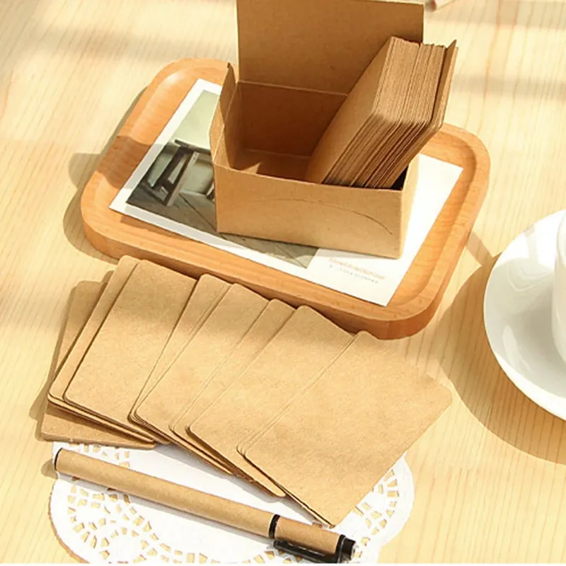 100Pcs 5.3*9cm Blank Card For Business Cards For Message And Book Name Blank Cards For Business Card Message Cards 300gsm — image 1