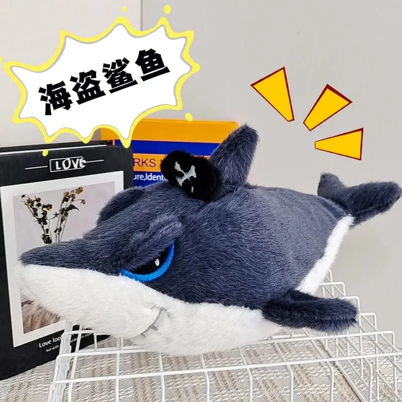 Pirate Great White Shark Plush Doll Bedroom Sofa Ornament Shark Pillow Plush Toy Children's Birthday Christmas Gift