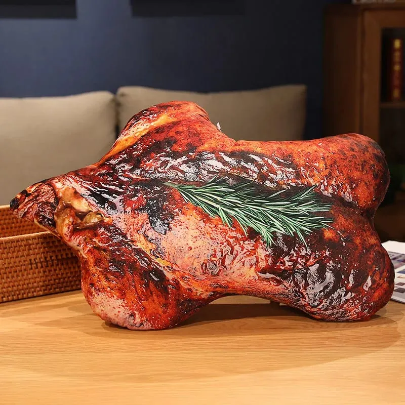 Plush Simulation Food Sausage Chicken Leg Stuffed Pillows Roasted Wing Steak Ribs Funny Soft Cushion Kids Creative Baking Toys — image 14