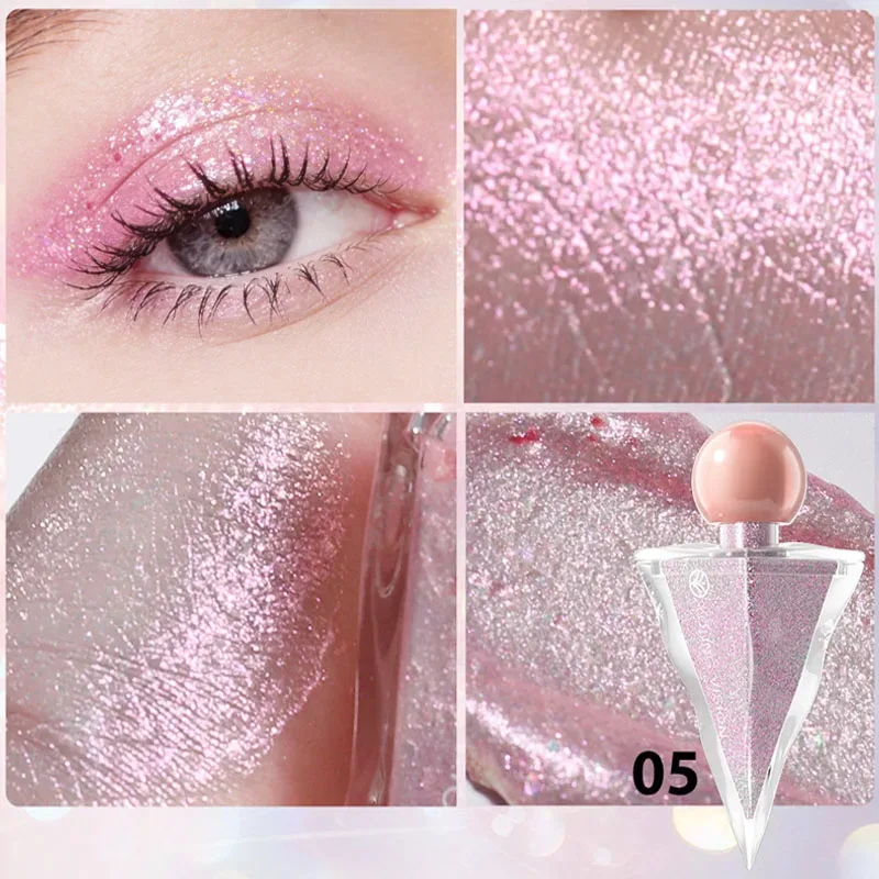 3 Colors Glitter Liquid Eyeshadow Set Shimmer Sparkly Metallic Eye Shadow Multi-Functional Highlighter Enhances Luster Lightweight Water-based Long Lasting Shiny Eye Makeup For Party Festival. — image 2