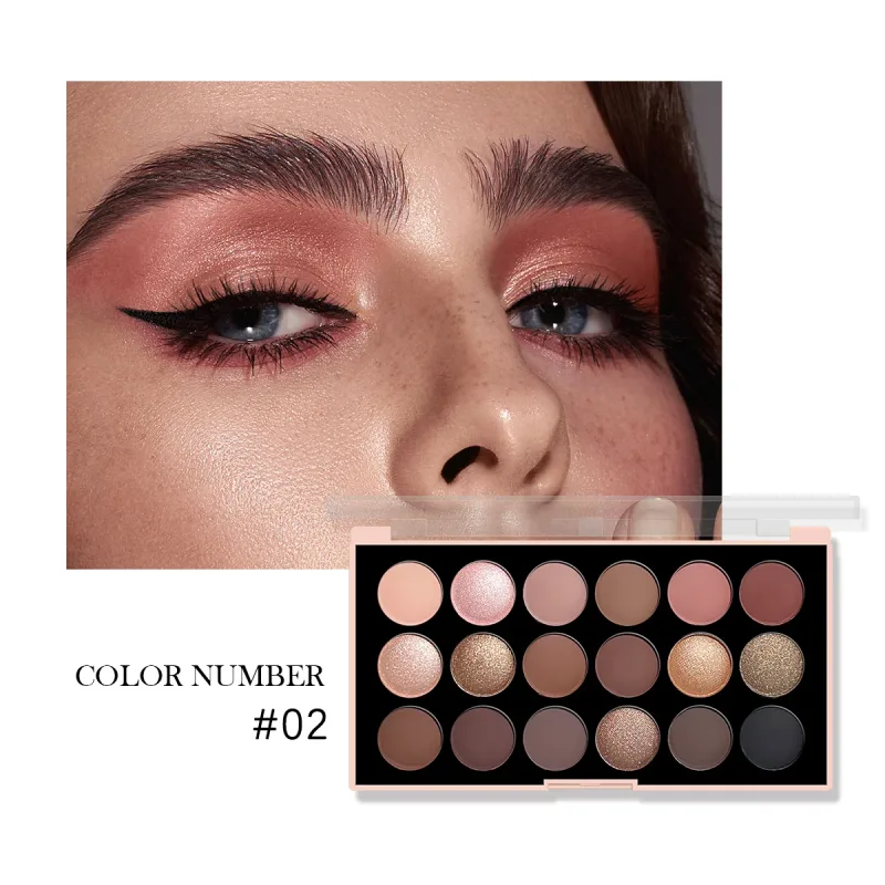 18-Color Eyeshadow Palette – Pearlescent Matte Fine Shimmer Glitter Earth Tones Long-Lasting High-Performance