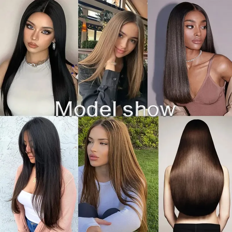 Synthetic 5 Clip In Hair Extensions Long Straight Hairstyle Hairpiece Black Brown Blonde 80CM Fake Hair — image 7