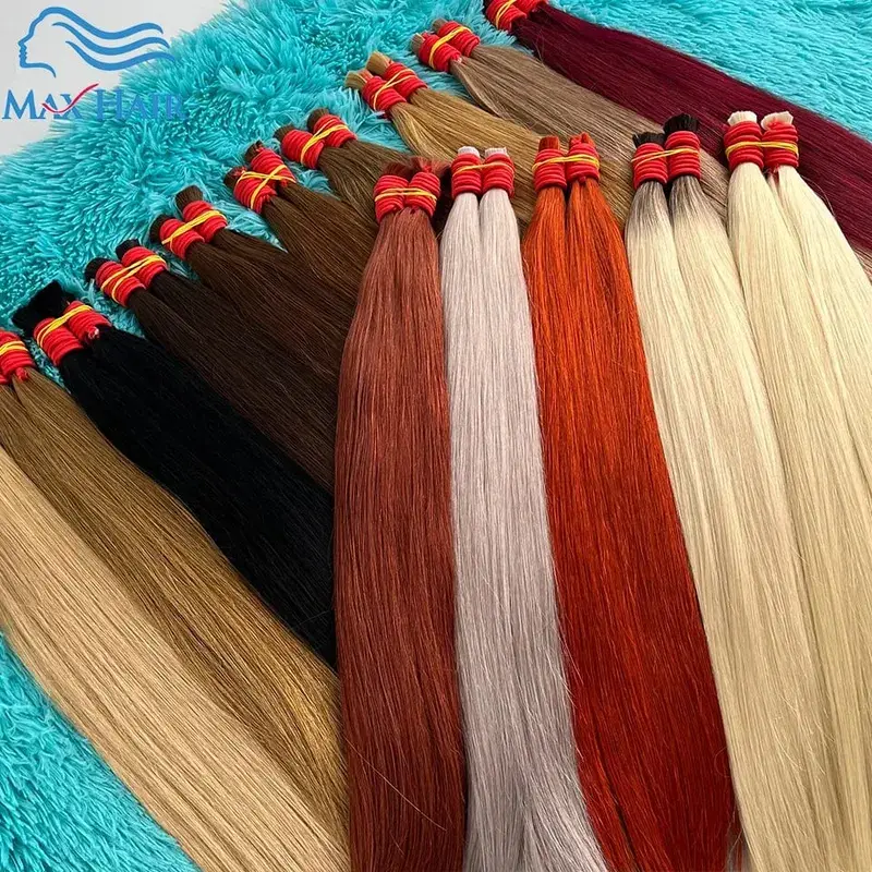 Human Hair Bulk No Weft 100% Bundles 613 Straight Highlight Original Bulk Extensions Russian Natural Unprocessed Blonde Hair — image 3