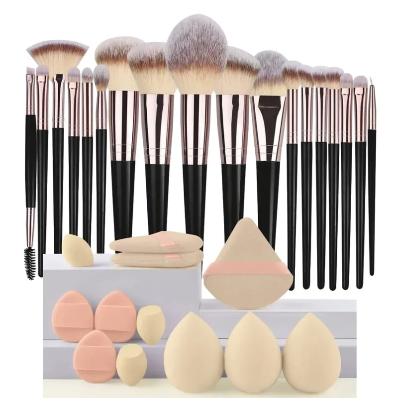 Luxe Makeup Brushes Set Soft Fluffy Cosmetics Foundation Blush Powder Eyeshadow Kabuki Blending Makeup Brush Beauty Tool