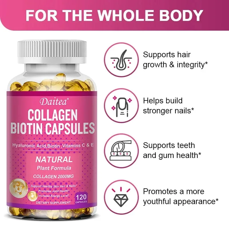 Daitea Collagen Biotin Capsules support healthy skin joints hair and nails antioxidant and non-GMO — image 4