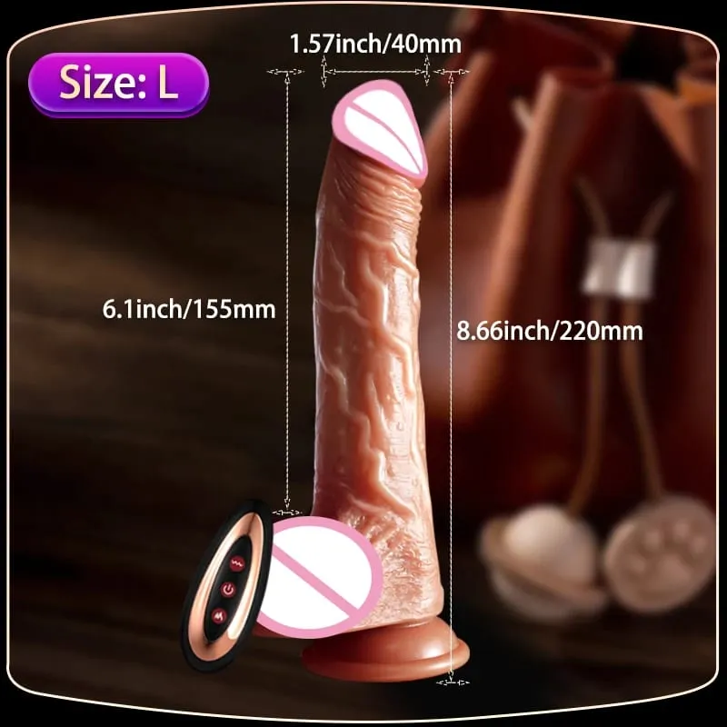 Realistic Skin Penis Thrusting Dildo Realistic Remote Vibrator Penis With Suction Cup Artificial Rubber Cock Sex Toy for Women