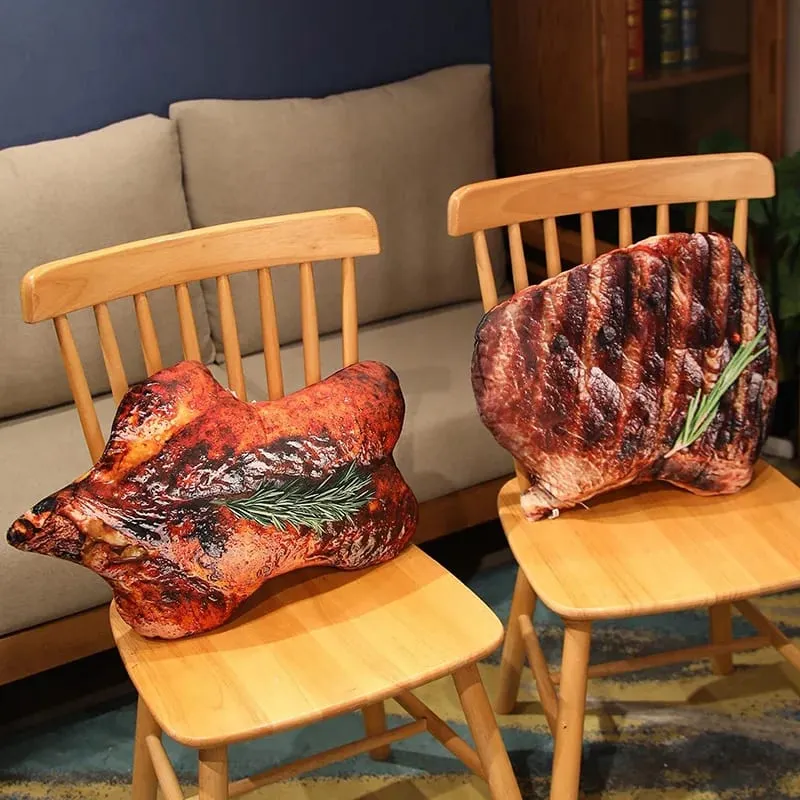 Plush Simulation Food Sausage Chicken Leg Stuffed Pillows Roasted Wing Steak Ribs Funny Soft Cushion Kids Creative Baking Toys — image 7