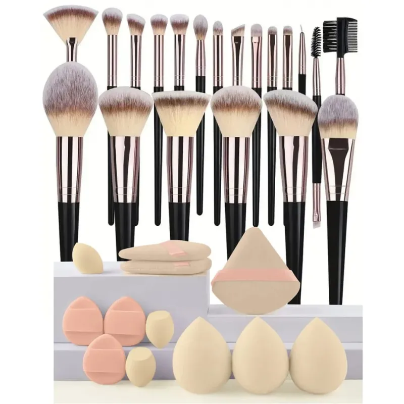 Luxe Makeup Brushes Set Soft Fluffy Cosmetics Foundation Blush Powder Eyeshadow Kabuki Blending Makeup Brush Beauty Tool