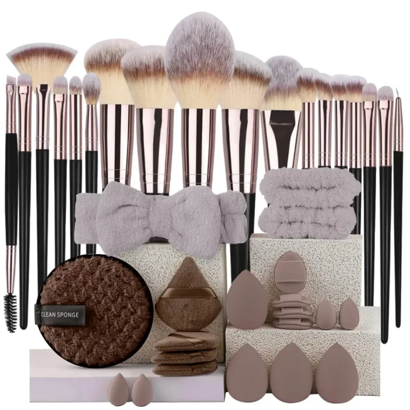 Luxe Makeup Brushes Set Soft Fluffy Cosmetics Foundation Blush Powder Eyeshadow Kabuki Blending Makeup Brush Beauty Tool
