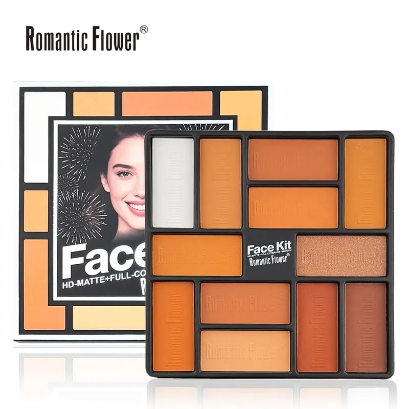 2-in-1 Color-Adapting Foundation Stick with Blending Brush and Warm Tone Eyeshadow Palette Makeup Set Novice beauty set