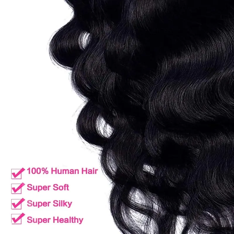 Body Wave Clip in Hair Extensions 100% Human Hair With Double Weft Brazilian Clip In 8Pcs 120G For Black Woman Clip Ins Hair #1B — image 6