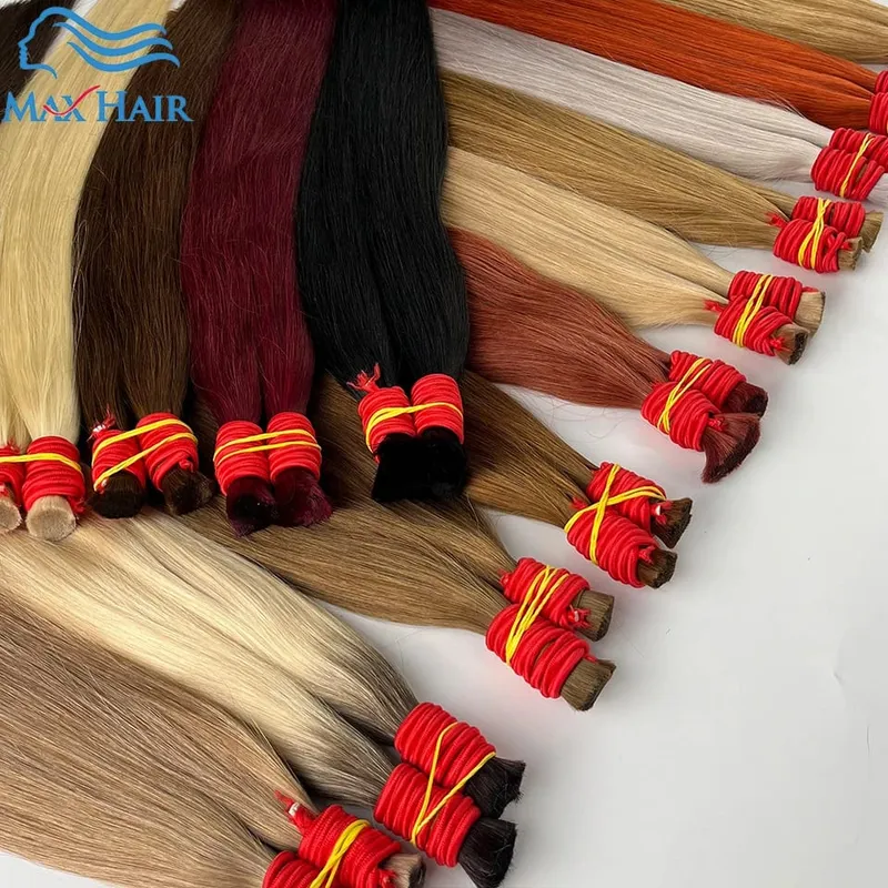 Human Hair Bulk No Weft 100% Bundles 613 Straight Highlight Original Bulk Extensions Russian Natural Unprocessed Blonde Hair — image 5