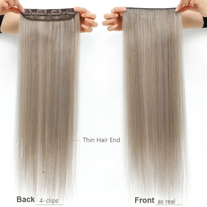Magicae 24Inch 200G Straight Clip in Hair Extensions Blond 27/613 Ombre Brown 4Pcs/Pack Natural Bio Human-Like High Temperature — image 5