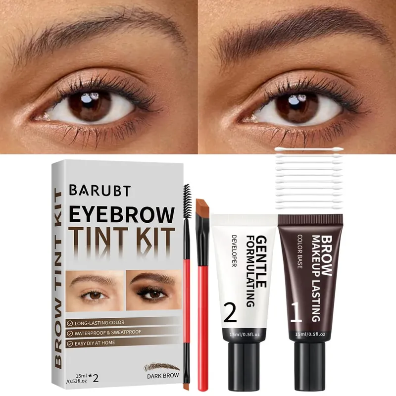Color Base Eyebrow Dye and Color Agent Combination Set Waterproof and Long-Lasting Without Fading