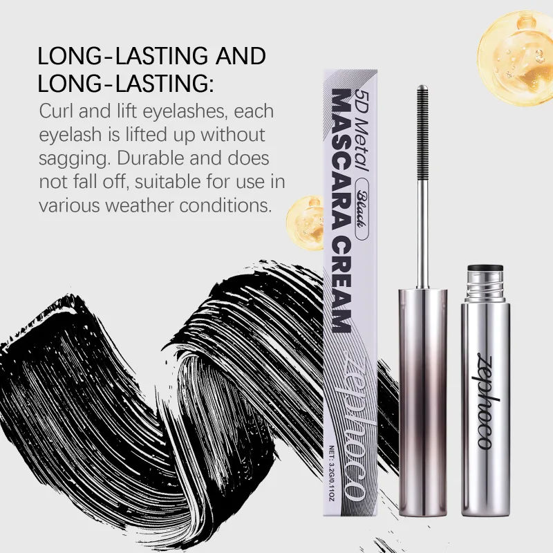 3.2G Black Mascara Cream Light Smooth Formula Smudge Resistant Sweatproof Curling Long Lasting Natural Hold Mascara Cream for Beauty Eye Makeup