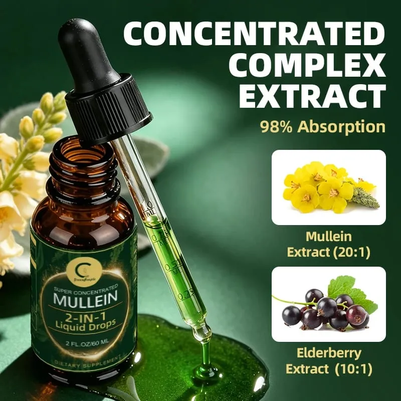 Mullein Leaf Extract Drops - Lung Cleanse - Powerful Mullein for Immune Support Detox & Respiratory Support - Herbal Supplements — image 2