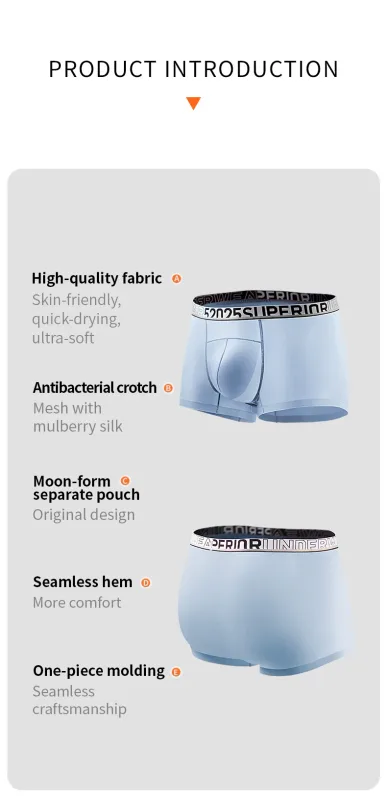 52025 Men's Cooling Boxers – Moon-Form Mesh Dual Pouch with Lightweight Comfort, Dynamic Stretch and Quick-Dry Performance
