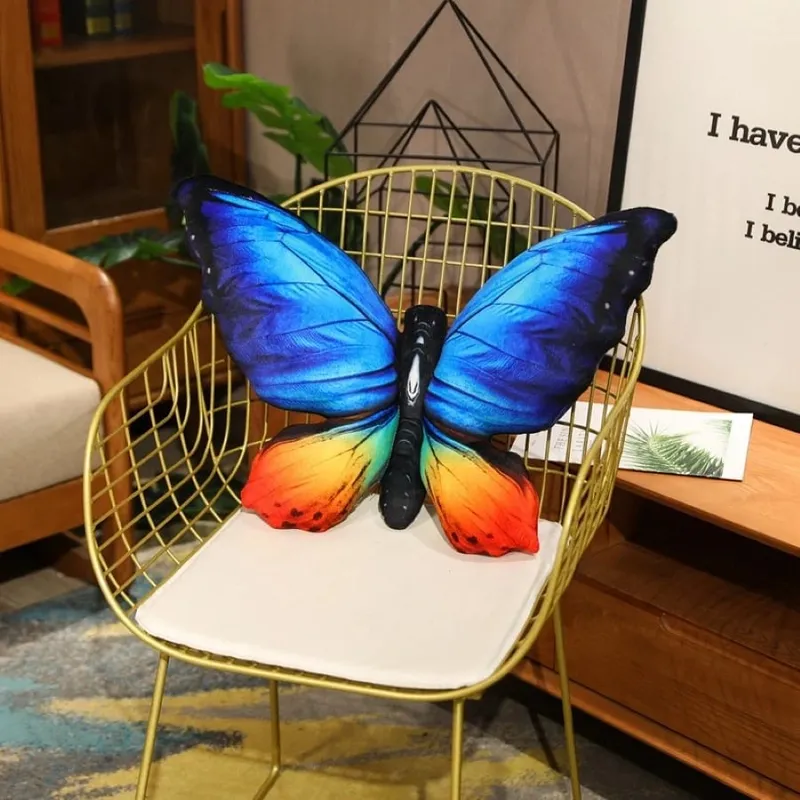 Colorful 3D Butterfly Pillow Decorative Animal Throw Pillows Print Accent Pillow Stuffed Cushion Bed Bedroom Couch Room Decor — image 11
