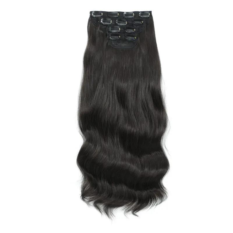 24Inches 220Grams Body Wave Clips In Piano Blond 27/613 M888 Bio Protain High Temperature Synthetic Hair Extensions 4Pcs/Lot