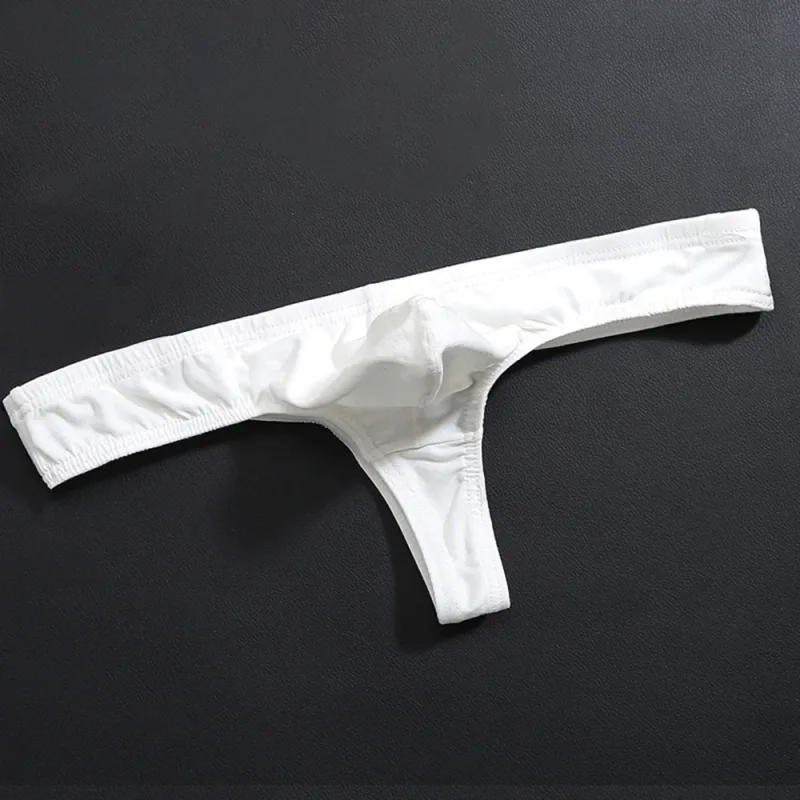 Men Sexy Underwear Cotton Thong Underpants Male Intimates Clothes Low Rise Stretch G-String T-Back Briefs Solid Color Breathable