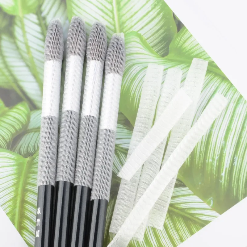 Makeup brushes protective Net Cover 50 pcs Cosmetic tools Pen cover protector Elastic plastic white sheath mesh — image 2