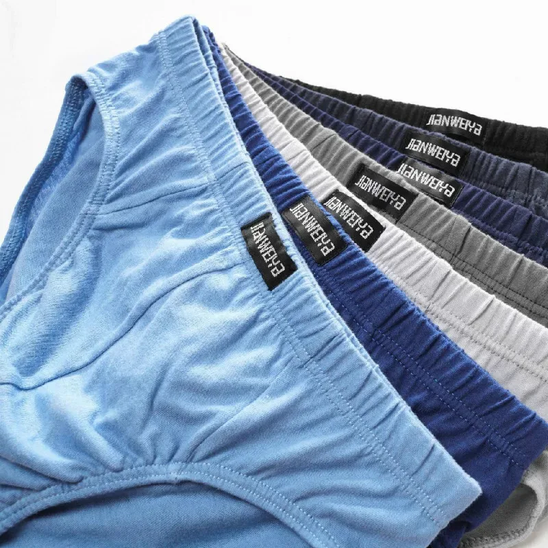 4pcs/Lot Men's Underwear Male Solid Briefs Underpants for Men Brief Cotton Panties Mens Bikini Pant Men Sexy Plus L-5XL — image 5