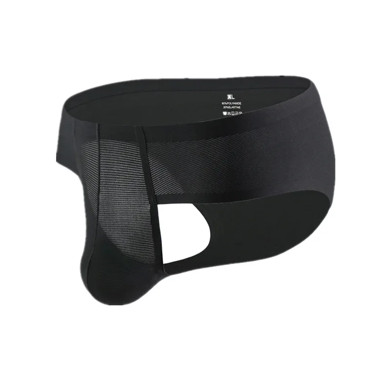 New Mens Elastic Seamless Briefs Shorts Underwear Ultra-Thin Breathable Briefs Cueca Ice Silk Seamless Low Waist Soft Underpants — image 35