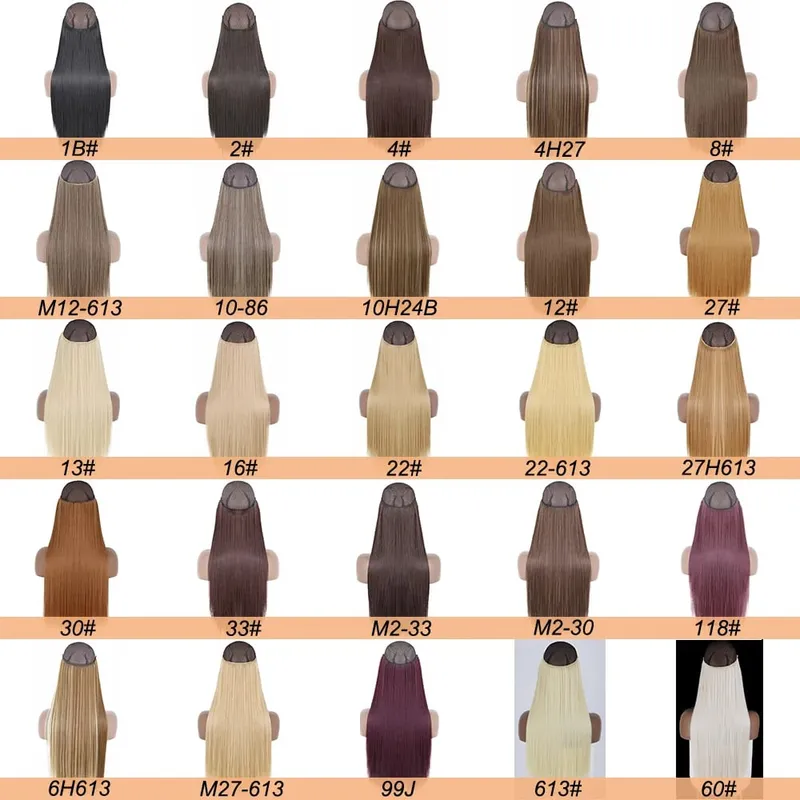 Synthetic No Clips Invisible Wire Hair Extension Artificial Natural Fake False Long Short Straight Hairpiece Blonde For Women — image 5