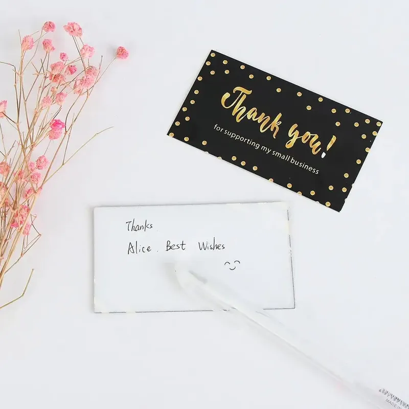 50PCS Thanks Greeting Cards Thank You Card For Supporting My Small Business Paper Seal Label Party Gift — image 3