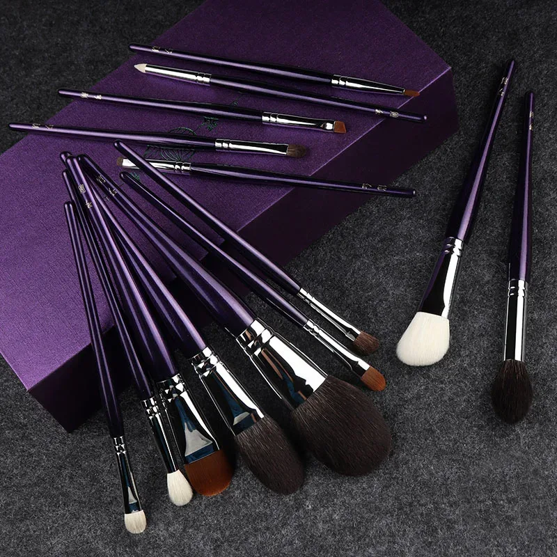Professional Handmade Make Up Brush Kit Powder Contour Eye Shadow Brush Soft Saikoho Goat Hair Makeup Brushes Set
