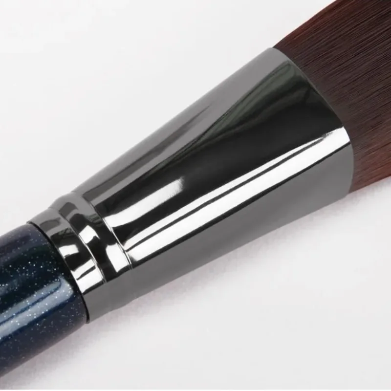 1pc Professional Foundation Makeup Brushes Tilt Flat head metal wood Paint handle Concealer make up tools brochas maquillaje set — image 5
