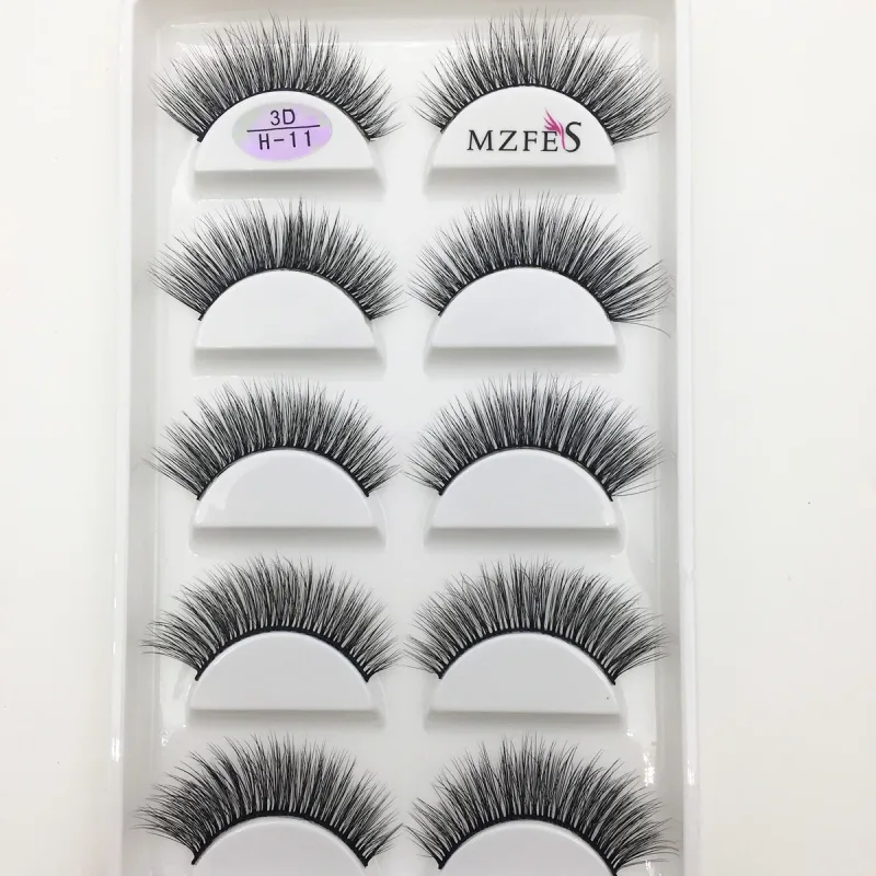 10/50 Boxes 3D Mink Eyelashes Natural Thick False Eye Lashes Mink Lashes Soft Fake Eyelash Wispy Makeup Cilios H13 Cat — image 17