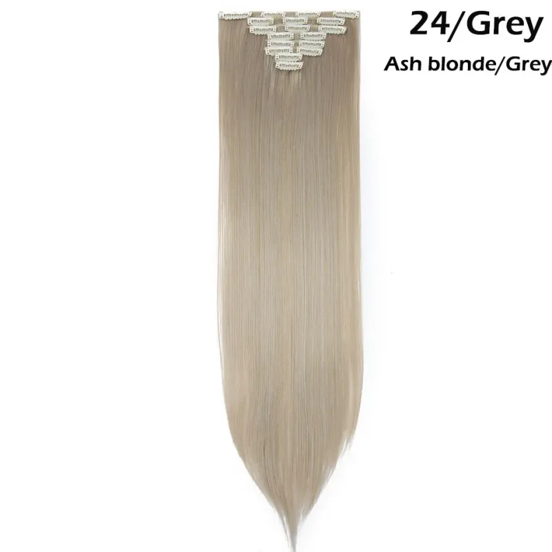S-noilite Synthetic 8PCS/Set 18Clips Clip in Hair Extensions Long Straight Hair Extension Clip in Hair for Women — image 37