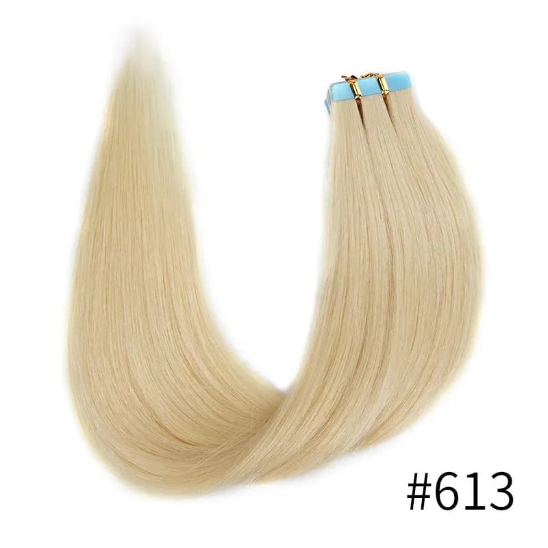 Veravicky cuivre rouge 50G ruban dans les Extensions de cheveux humains peau trame adhésif Invisible Machina Remy sans couture 100% vrais cheveux — image 14