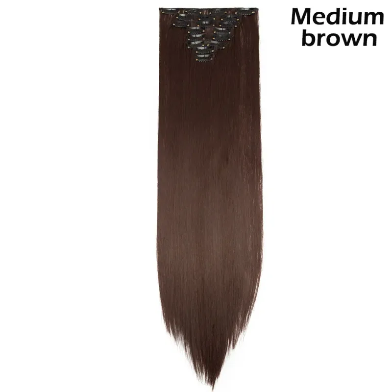 S-noilite Synthetic 8PCS/Set 18Clips Clip in Hair Extensions Long Straight Hair Extension Clip in Hair for Women — image 11