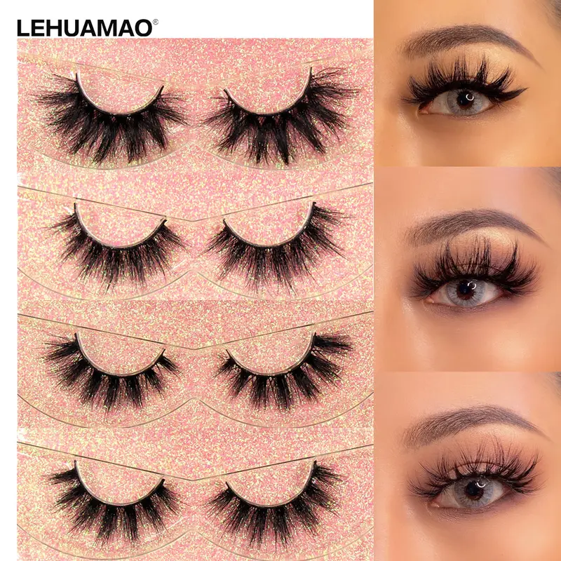 Makeup Lashes 3D Mink Eyelashes Wispy Volume False Lashes Dramatic Lash Natural Fuffy Lashes Full Finish Glamorous Eye — image 1
