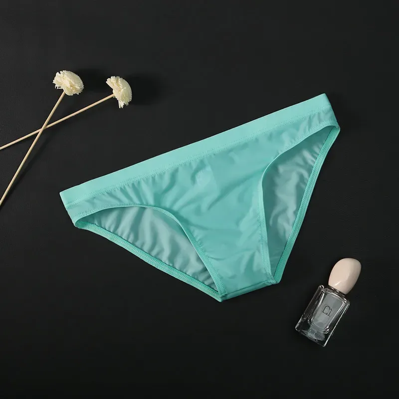 Summer Ice Silk Man Solid Transparent Low Waist Underwear Seamless Breathable Soft Tight Thin Fashion Yong Male U Convex Breifs — image 12