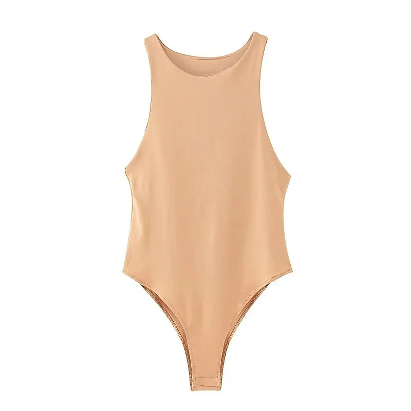 2022 summer solid sexy bodycon women bodysuits female 4 color green slim casual bodysuit chic lady club short playsuits femme — image 9