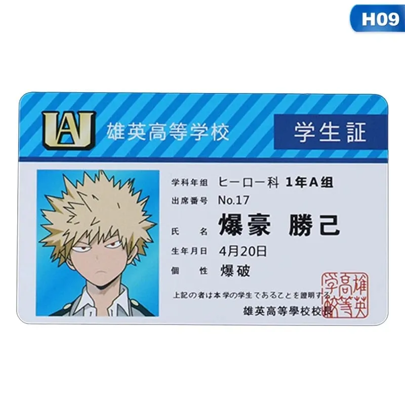 1PCS Anime Peripheral My Hero Academia PVC Student ID Card School Food Card — image 9