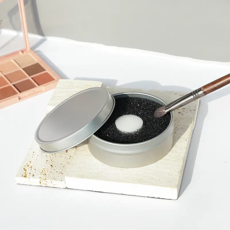 OVW Makeup Brush Dry Cleaner Box Double Use Eye Shadow Brushes Color Remover Sponge Brush Washing Scrubber Clean Kit — image 1