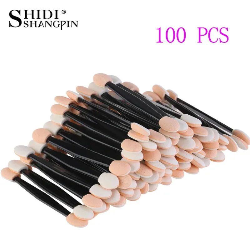 30/50/100PC Eye Shadow Brush Makeup Dual Sided Sponge Nylon Set Eye Shadow Brushes For Cosmetic Applicator Makeup — image 2