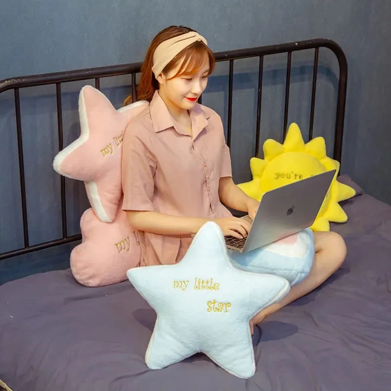 Washable Sky Cloud Star Sun Rainbow Pillow Stuffed pink Star Lollipop Heart Girly Sofa Back Cushion Sweet Gift gift for Her — image 9