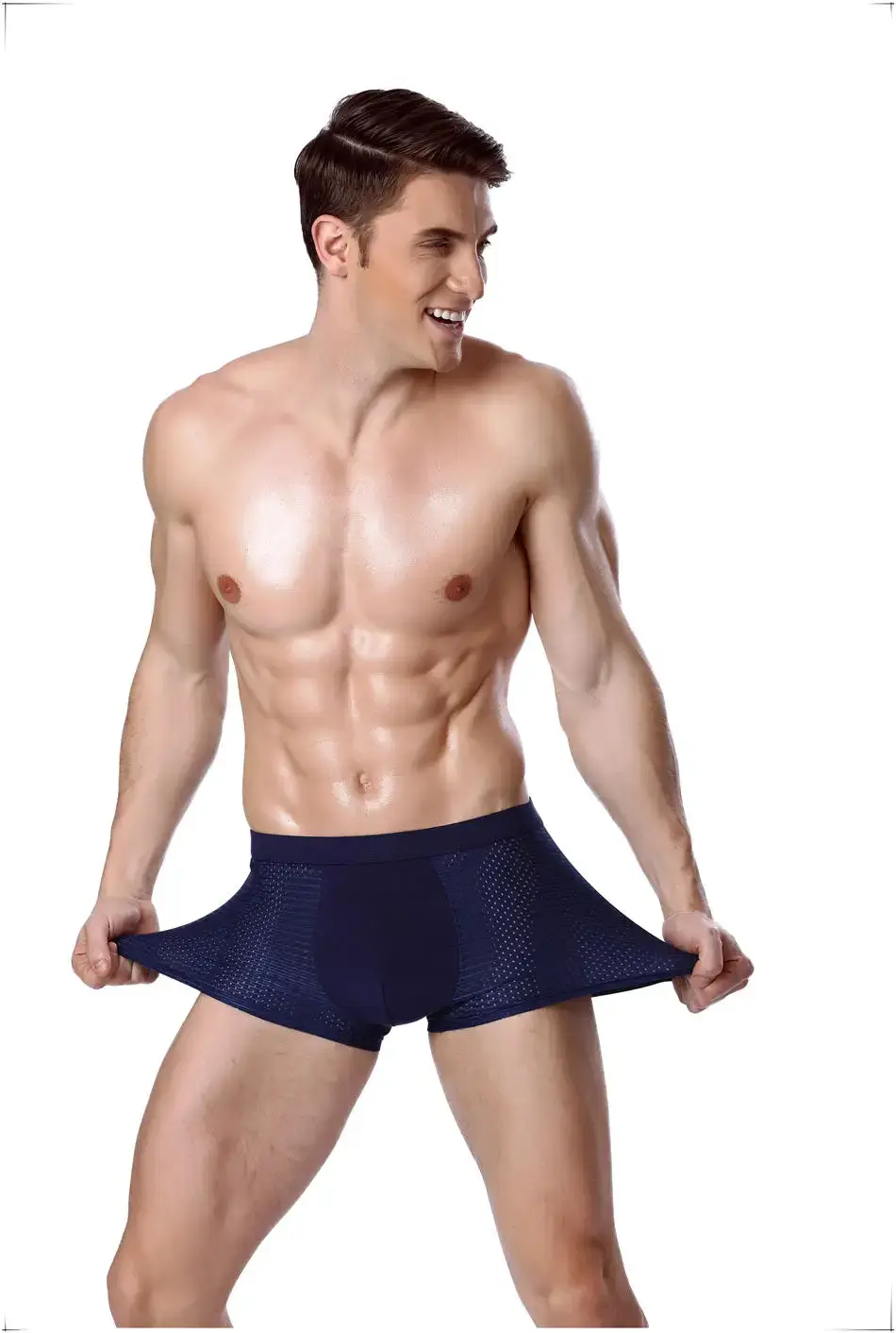 8 ピース/ロット下着ボクサーパンツ男性パンツメンズメッシュ夏男のセクシーなホットポーチパンティー大サイズ 5xl 6xl 7xl 8xl トランクス