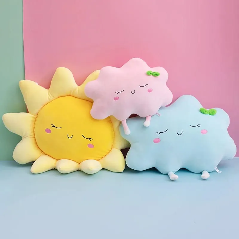 Cute Sun Cloud Plush Pillow Stuffed Soft Creative Plush Sun Cloud Toy Car Pillow Home Decor Kids Toys — image 8