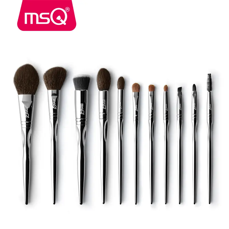 MSQ New Professional 11pcs Powder Makeup Brushes Set Classic Eyeshadow Lip Foundation Make Up Brush Goat/Horse Hair PVC Handle — image 1